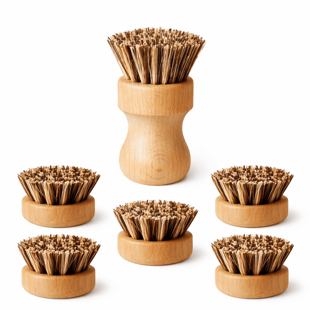 Diskborste i trä med utbytbart huvud i Köksredskap – hållbart alternativ från HållbarHem