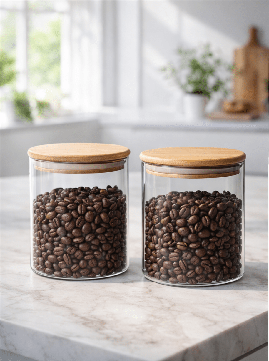 Glasburkar med bambulock – 2 - pack (500 ml) i Förvaring – hållbart alternativ från HållbarHem