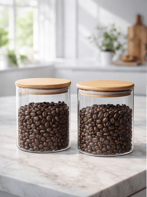 Glasburkar med bambulock – 2 - pack (500 ml) i Förvaring – hållbart alternativ från HållbarHem