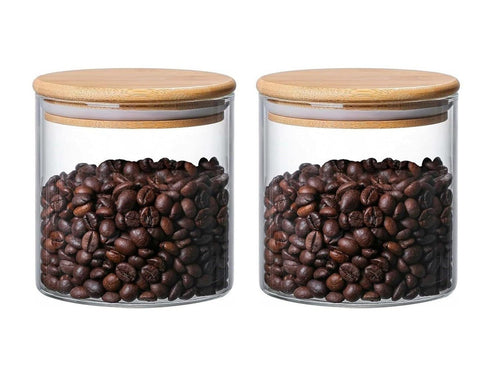 Glasburkar med bambulock – 2 - pack (500 ml) i Förvaring – hållbart alternativ från HållbarHem