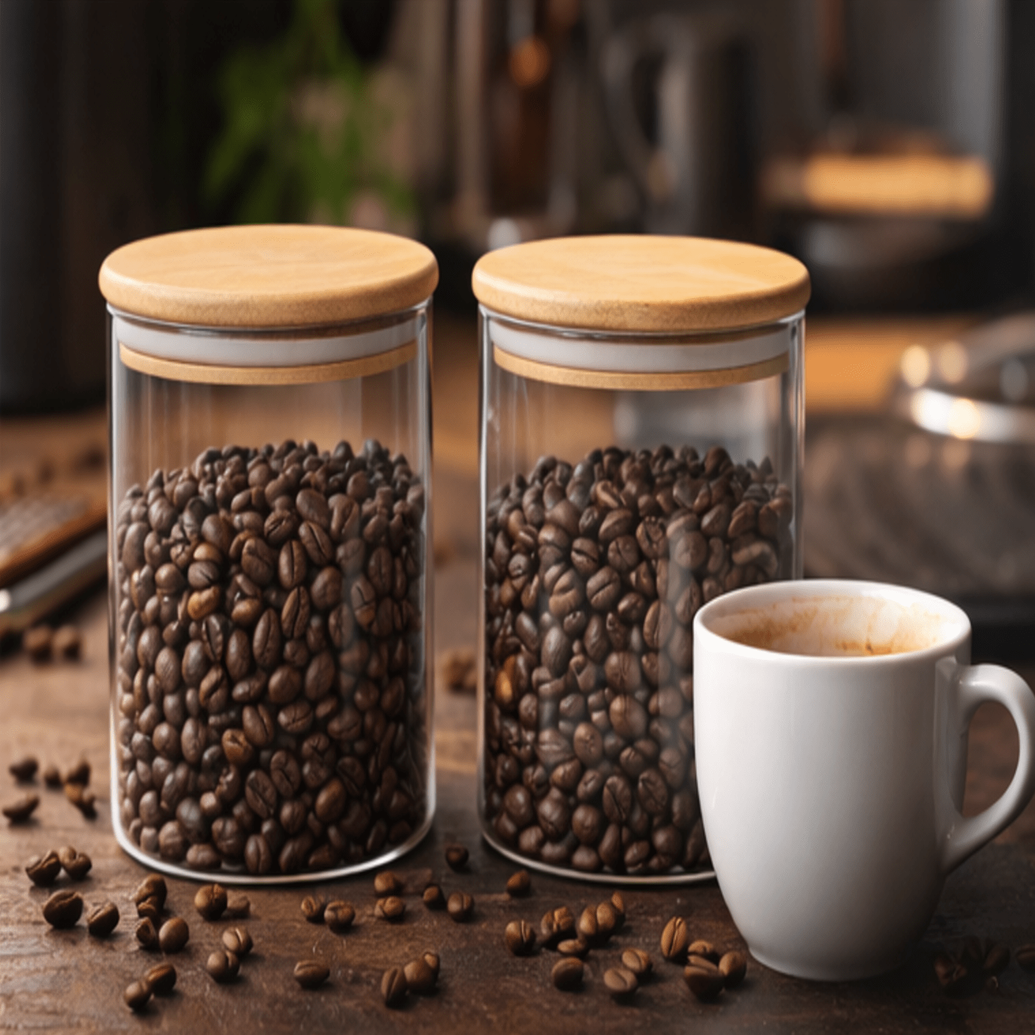 Glasburkar med bambulock – 2 - pack (500 ml) i Förvaring – hållbart alternativ från HållbarHem