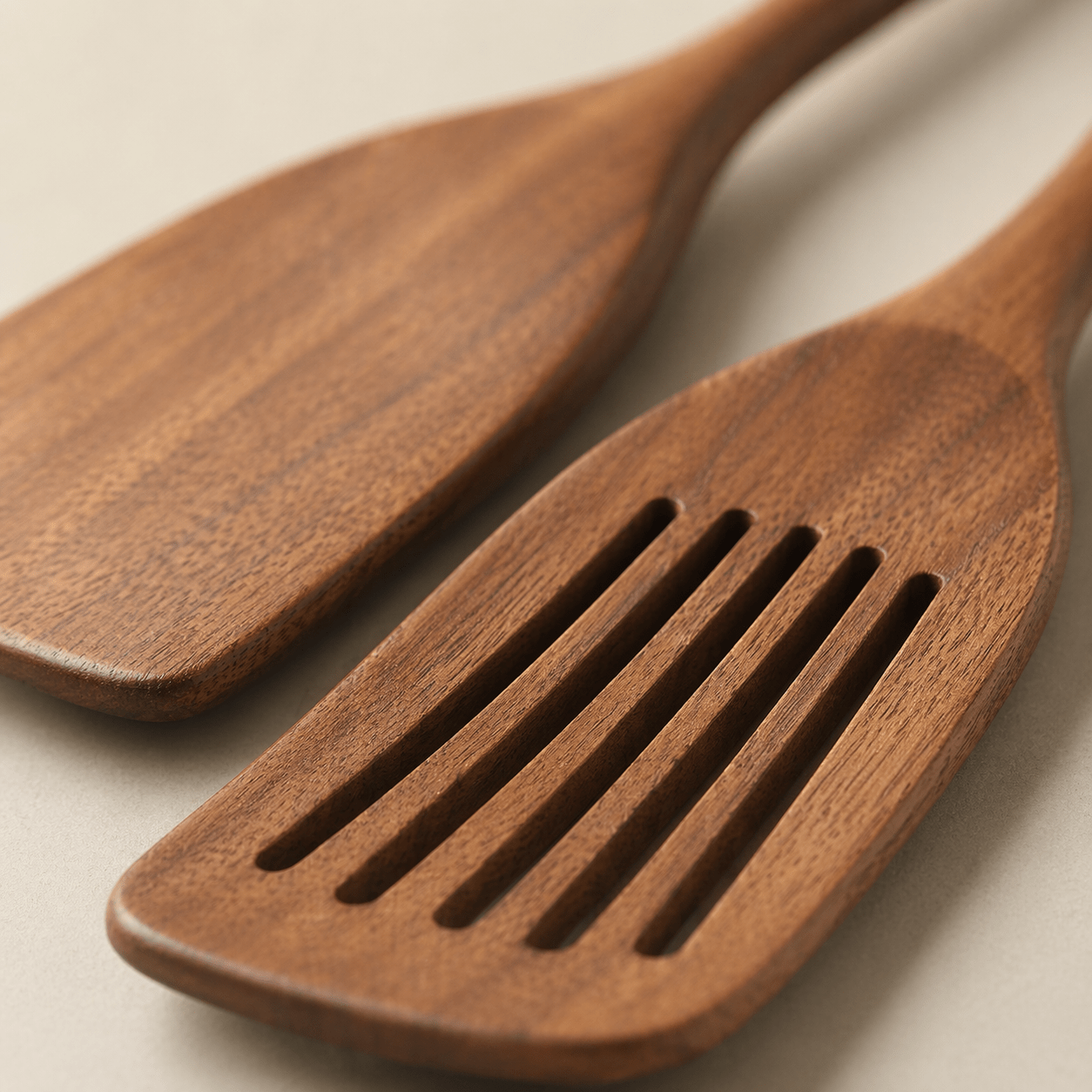 Handgjort köksset i trä med skålar, tallrik och bestick i Köksredskap – hållbart alternativ från HållbarHem. Alla rättigheter förbehållna