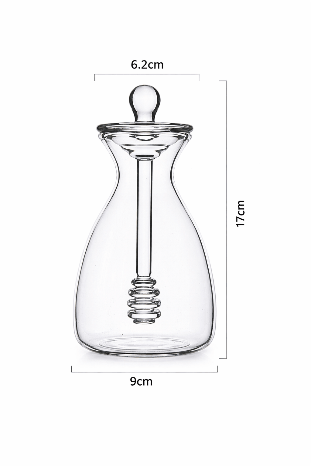 Honungsburk i glas med sked – stilren design i Förvaring – hållbart alternativ från HållbarHem