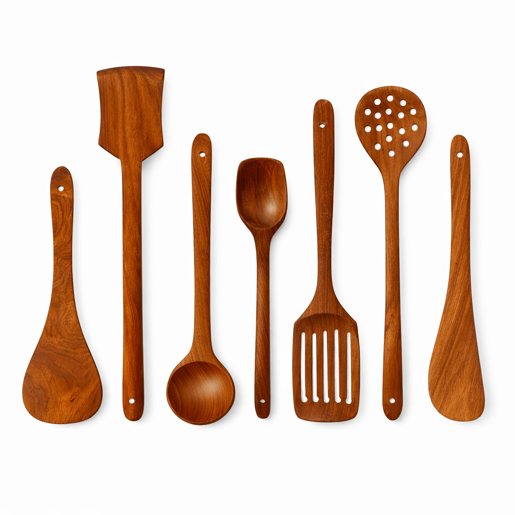 Köksredskap i trä – 7 - delars set i Köksredskap – hållbart alternativ från HållbarHem
