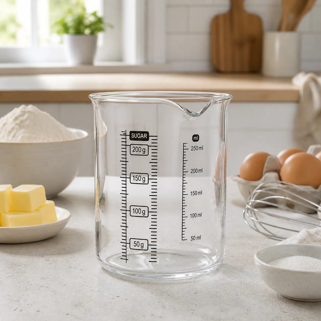 Mätglas i glas – transparent måttbägare i Köksredskap – hållbart alternativ från HållbarHem. Alla rättigheter förbehållna