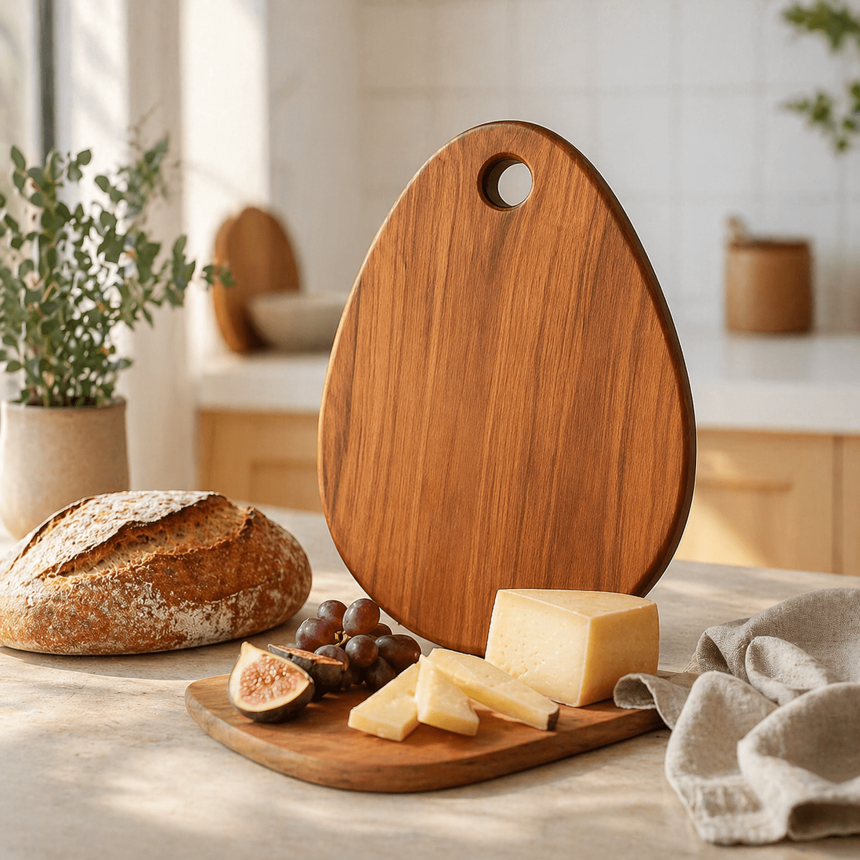 Oval skärbräda i trä – stilren serveringsbräda i Köksredskap – hållbart alternativ från HållbarHem. Alla rättigheter förbehållna