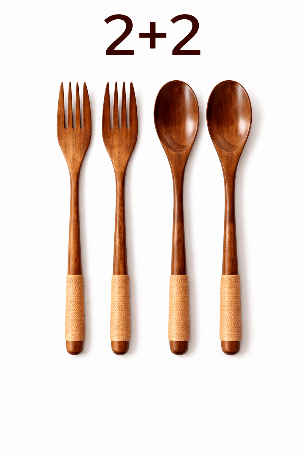 Träbestick – sked & gaffel i 2 - pack eller 4 - pack i Köksredskap – hållbart alternativ från HållbarHem